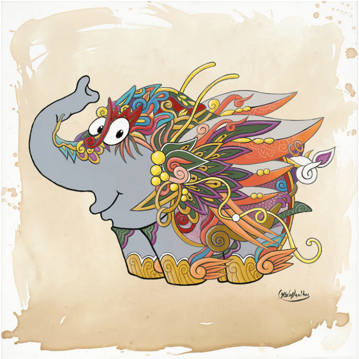 OTTO WAALKES: Colourfant (Leinwanddruck)